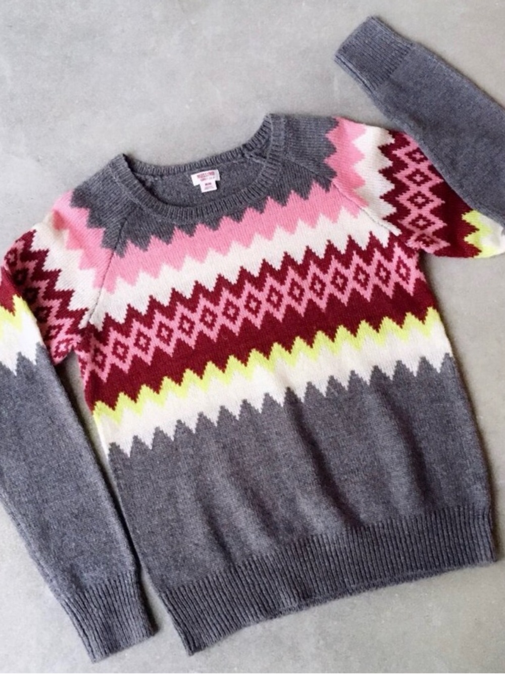 Colorful Chevron Fair Isle Crew Neck - Mossimo Supply Co. - Picture 2 of 7